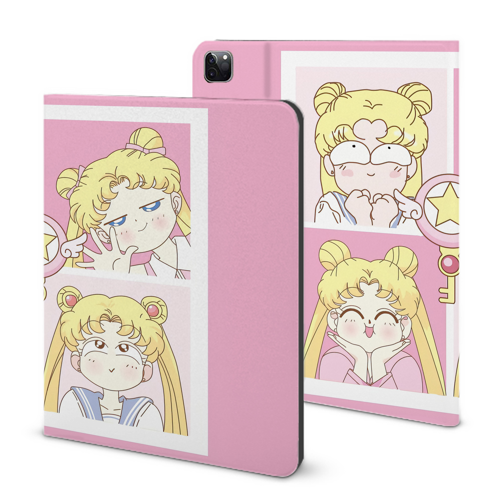 （画像用） 美少女戦士セーラームーン Sailor Moon IPad ケース ブック型 PUレザー TPU 耐衝撃 軽量 薄型 ペン収納なし 全面保護 IPad 各モデル対応